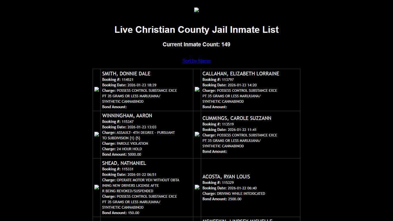 Christian County, MO Live Inmate List