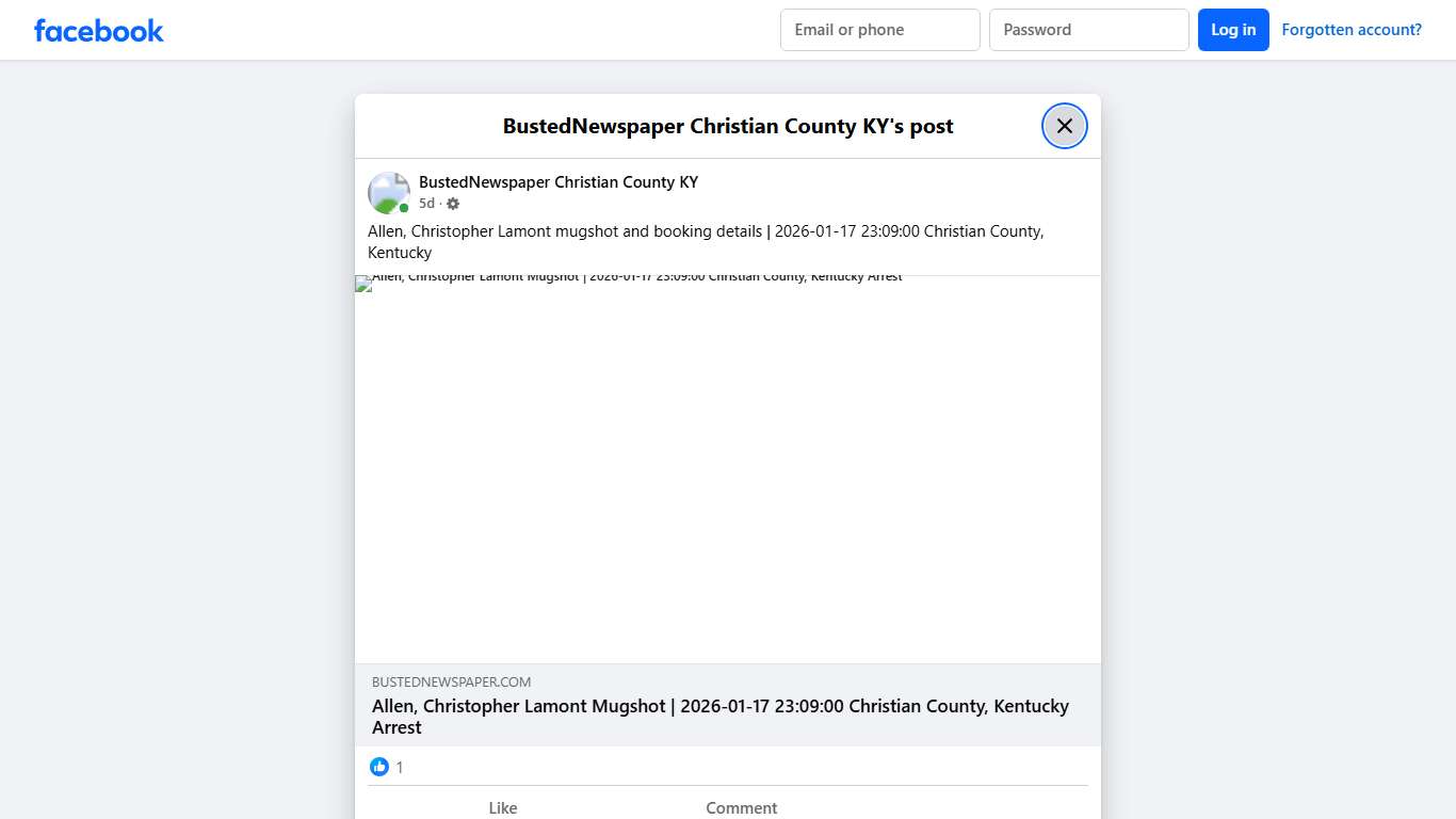 Allen, Christopher... - BustedNewspaper Christian County KY Facebook